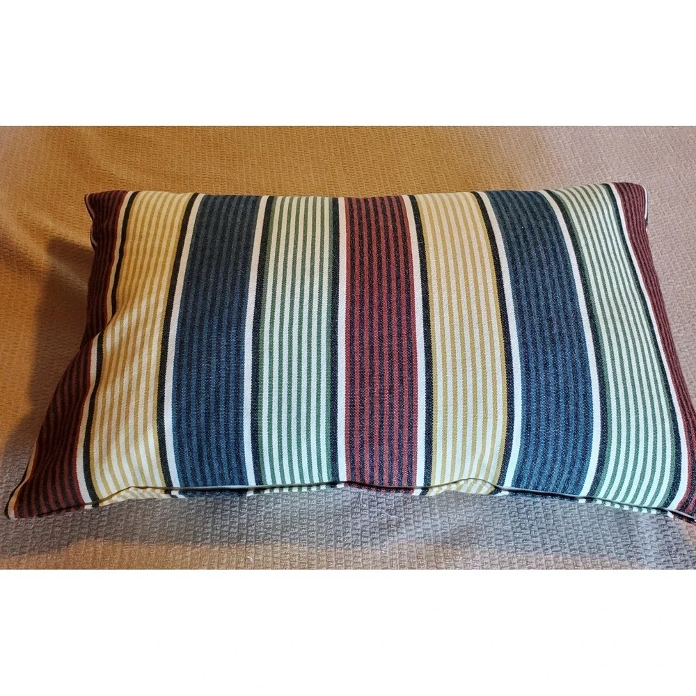 Ikea Kuddviva Lumbar‎ Pillow Striped Cottage 16x26 With Feather Inner Decor